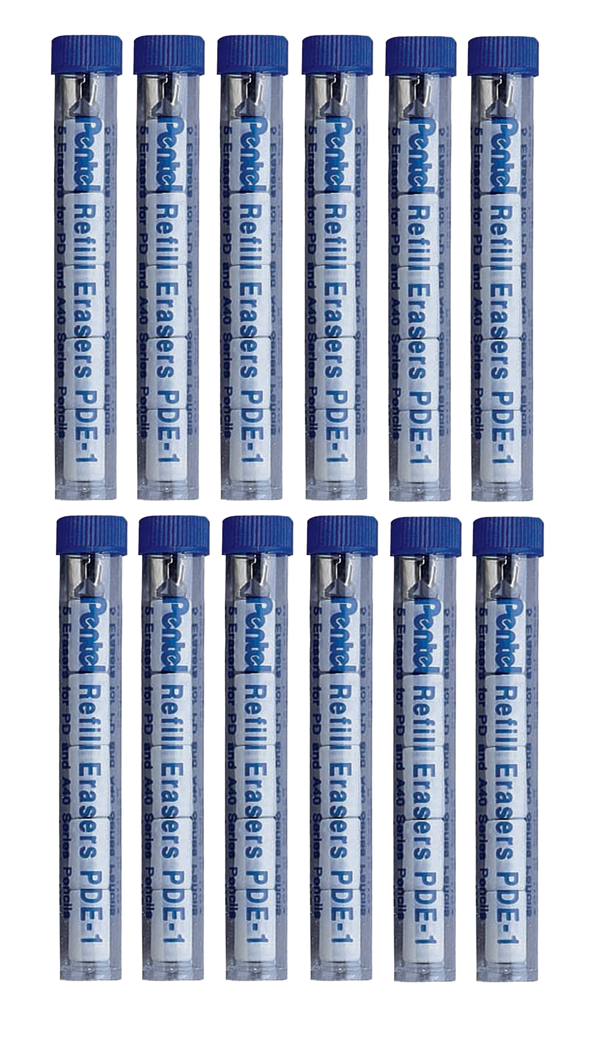 Pentel PDE1 Eraser Refills, PDE1, 5/Tube, 1 Dozen