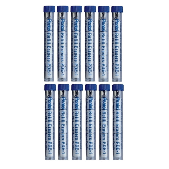 Pentel PDE1 Eraser Refills, PDE1, 5/Tube, 1 Dozen