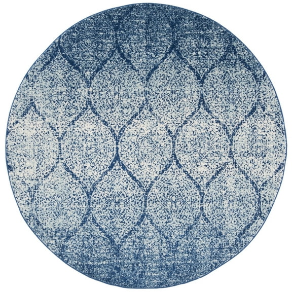 SAFAVIEH Madison Leighton Geometric Area Rug, Navy/Blue, 4' x 4' Round