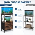 thumbnail image 2 of Heavy-Duty Metal Aquarium Stand for 5-10 Gallon Fish Tank, Turtle or Reptile Terrarium with 2 Fabric Drawers, 2-Tier Storage Shelf, Modern Wood-Grain Finish, 2 of 6