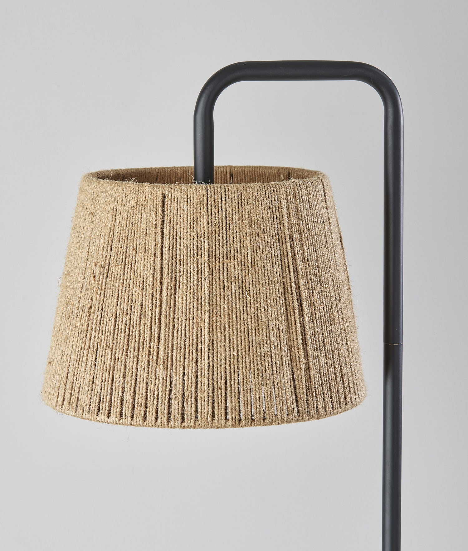 Mainstays Black Metal Floor Lamp with Rope Shade, Transitional Styling, Ideal for Office and Dorms, New