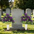thumbnail image 4 of 2 Sets Rose Cemetery Flowers with Vase for Grave, Artificial White Calla Lilies & Velvet Roses, Outdoor Memorial Flowers for Headstones, Graveyard Decoration, 4 of 6