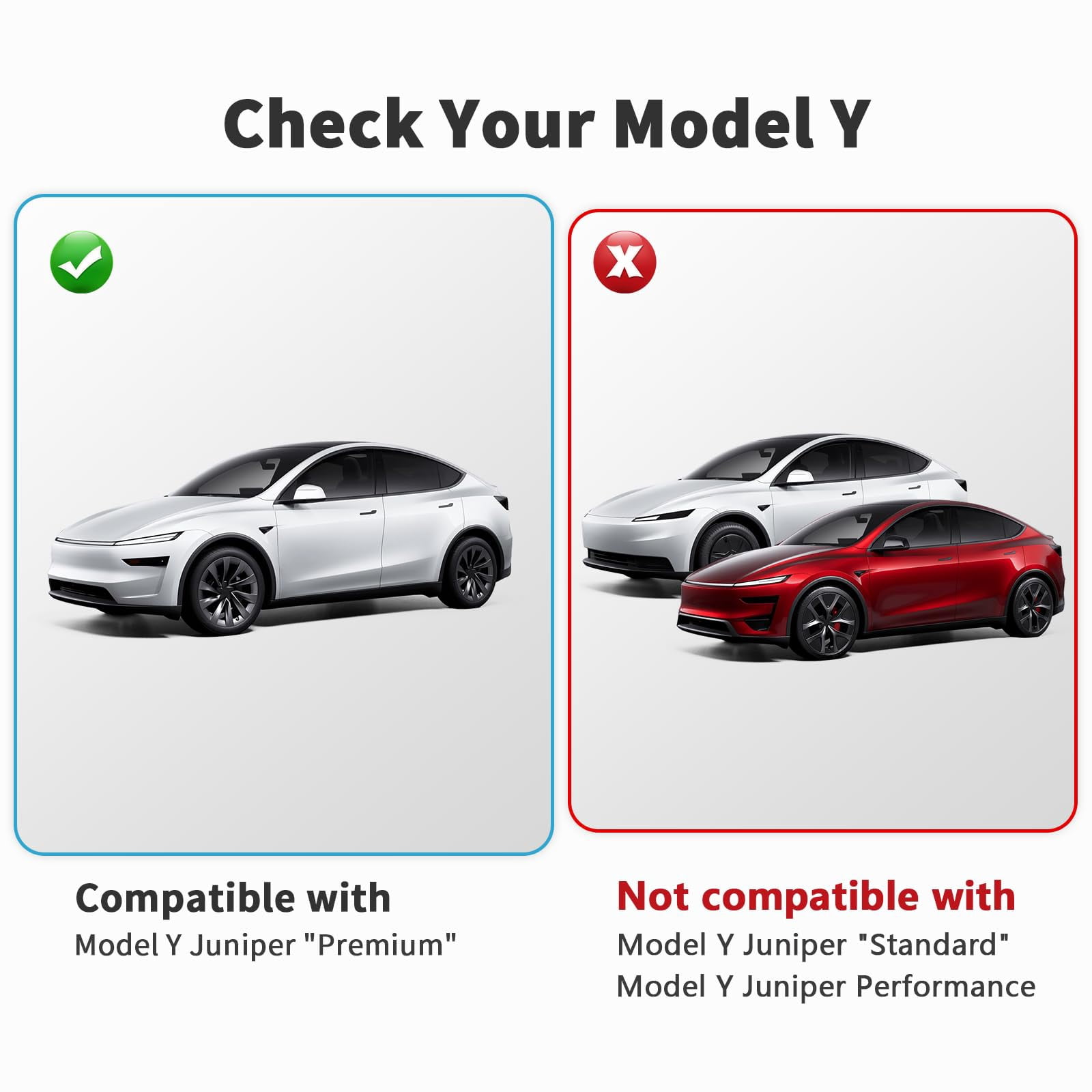 2026 Tesla Model Y Juniper License Plate Holder - Unobstructed Camera Visibility - No Drill Front License Plate Bracket Mounting Kit with Anti Theft Features (Fit Model Y Premium ONLY)