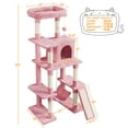 thumbnail image 3 of Renwick Multilevel 63inch Cat Tree Tower for Kitchens, Pink, 3 of 7