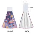 thumbnail image 3 of Haosy 2 Pack Kitchen Wash Cloths with Hanging Loops Absorbent Absorbent Quick Drying Hand Towels, Dessert Planet Spaceship, 3 of 7