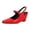 Red, variant on Wedge Heels for Women Comfortable Leather Ankle Strap Slip on Lightweight Square Closed Toe Business Casual Work Dress Shoes Brown Size 8