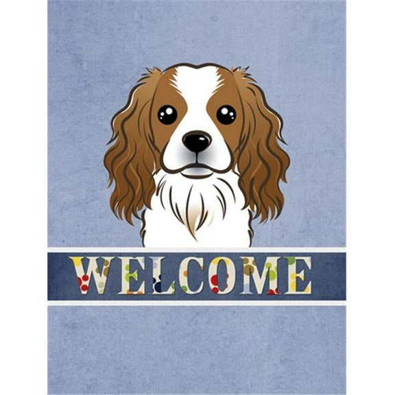 Carolines Treasures  Cavalier Spaniel Welcome Flag Canvas House Size