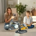 thumbnail image 4 of Remote Control Excavator Toys for Kids,11 Channel 1:20 Scale 2.4Ghz Construction Vehicles with Metal Shovel,Lights,Sounds,RC Excavator Gifts for Boys Girls, 4 of 8