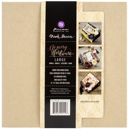 Large Square Album - Prima Marketing Frank Garcia Memory Hardware Chip Album, Kraft Large with 6 Pages, 8.5