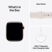 Apple Watch Series 11 [GPS + Cellular 42mm] Smartwatch with Gold Titanium Case with Light Blush Sport Band - M/L