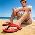 thumbnail image 3 of BERANMEY Men's Flip Flops with Arch Support Comfortable Thong Sandals for Men with Cushioned Footbed Wide Toe Box Non-Slip Design Perfect Summer Beach Shoes, 3 of 8