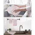thumbnail image 5 of Easter Bunny Kitchen Dish Towels for Drying Dishes Set of 3, Cute Rabbits Eggs Spring Tulips Country Pink Waffle Weave Microfiber Hand Tea Bathroom Towels Quick Dry & Absorbent Towel 12x12, 5 of 7