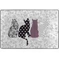 thumbnail image 4 of SKYSONIC 36x24in Funny Cats Area Rug, Cute Kitten Butterfly Floor Carpet for Indoor Living Dining Room Bedroom, 4 of 7