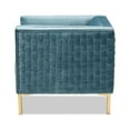 thumbnail image 3 of Baxton Studio Seraphin Glam and Luxe Light Blue Velvet Fabric Upholstered Gold Finished Armchair, 3 of 5