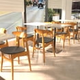 thumbnail image 6 of Fohfurniture Restaurant Dining Chairs Set of 2, Modern Kitchen Chairs, Oak Solid Wood Chair with Curved Backrest & Leather Cushion, Kitchen & Dining Room Chairs for Living Dining (Natural Oak), 6 of 15