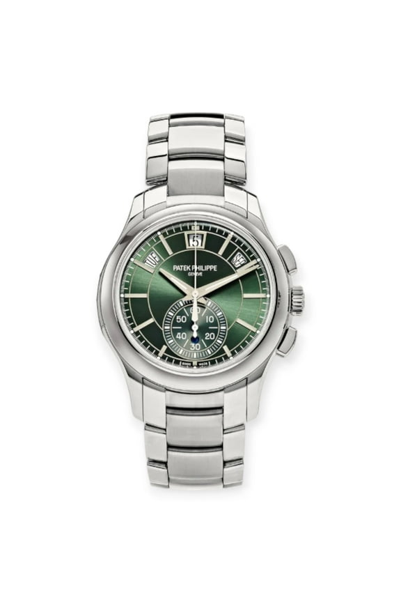 Pre-Owned Patek Philippe Complications Flyback Chronograph Annual Calendar 5905 42MM Green Dial