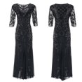 thumbnail image 1 of Vestidos vintage de dama de honor con cuentas de malla y lentejuelas, vestidos de noche, vestidos largos de boda, 1 of 6