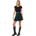 thumbnail image 5 of MixMatchy Women's High Waisted Pleated Plain A-line Tennis Mini Skirt with Back Zipper, 5 of 5