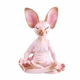 thumbnail image 1 of Méditation Chat Résine Poupée Décoration de Bureau Artisanat Rose, 1 of 7