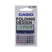 Casio SL-100L حاسبة شمسية قابلة للطي مكونة من 8 أرقام ، شاشة كبيرة