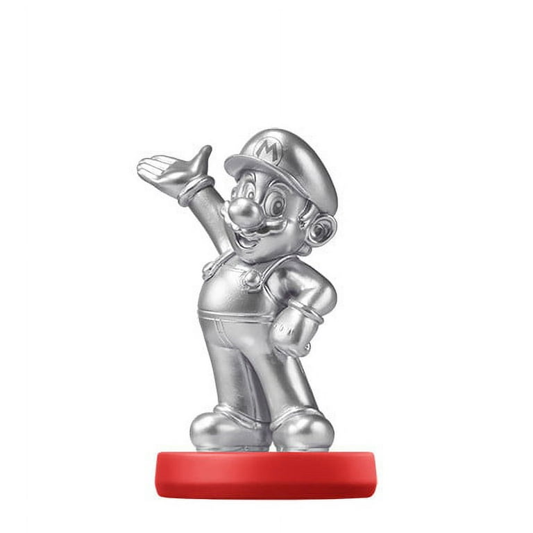 アミーボ シルバー マリオ Super Mario スマブラ Silv fTZ7 Nintendo Super Mario Amiibo Mario Mini Figure [Silver Edition