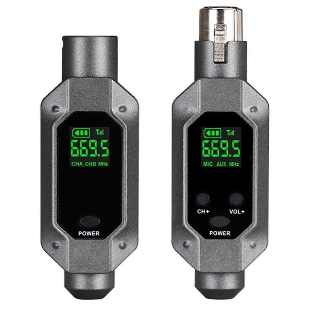 Dynamic Microphone Converter Wired Microphone to Wireless Transmitter and Receiver Suitable for Dynamic Mixer Systems