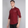 thumbnail image 6 of Exclusive TryBuy Premium Maroon Cotton Dress Shirt for Men, 6 of 8