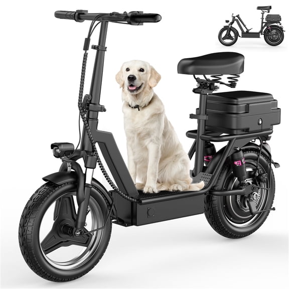 ASKGO K11 Commuter Electric Scooter,1200W Peak Motor 48V 15Ah High-Performance E-scooter, 14 " Commuter Electric Scooter with Seat &Carry Basket-Up to 35Miles 25MPH,Electric Scooter For Adults,UL2272