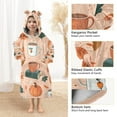 thumbnail image 3 of FORMRS Wearable Blanket Hoodie with Sleeves for Kids Cozy Flannel Sweatshirt, Pink Fall Coffee, 3 of 7
