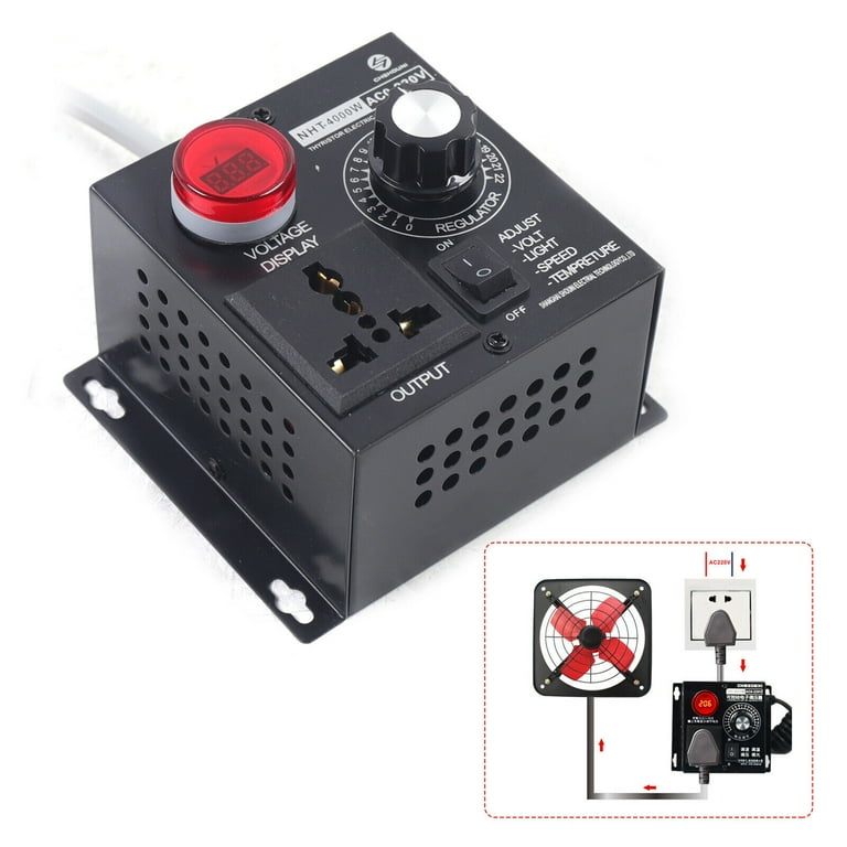 AC 110V-220V Variable Voltage Regulator Speed Motor Fan Dimmer Controller  4000W 