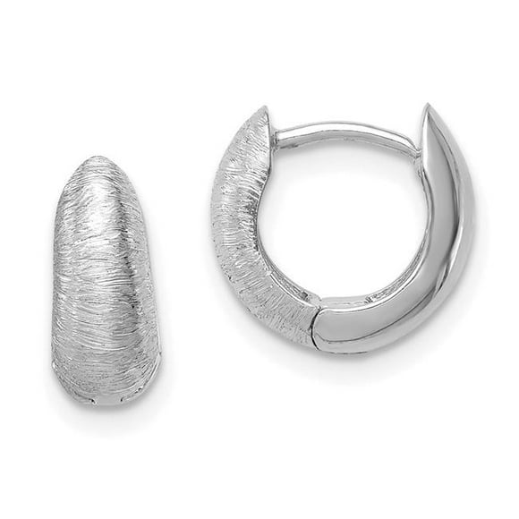 Quality Gold TL1133 14K White Gold Textured Hoop Earrings