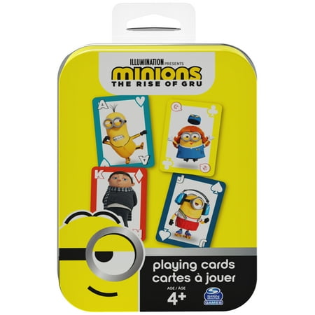 Minions 2 Playing Cards in Storage Tin, for Families and Kids Ages 4 and up