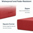 thumbnail image 6 of PARKWELL Outdoor Deep Seat Cushion Set, 24 x 24, Water Repellent, Fade Resistant, 6" Thicken Deep Seat Bottom and Back Cushion for Chair, Sofa, and Couch, Red (12-Piece), 6 of 8