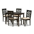 thumbnail image 2 of Baxton Studio Nicolette Modern and Contemporary Sand Fabric Upholstered and Dark Brown Finished Wood 5-Piece Dining Set, 2 of 7
