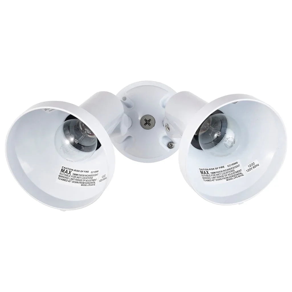 2-Light 15-in Flood Light Exterior PAR38 w/ Adjustable Swivel Grey Finish