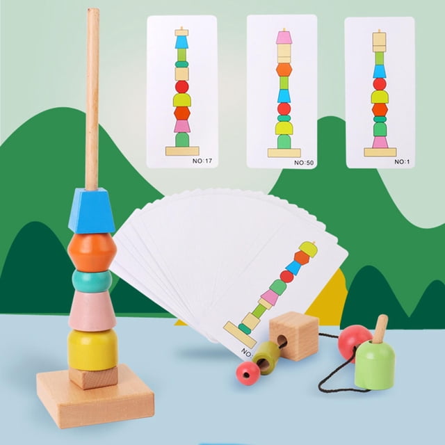 de de , de cognición, , juguetes Montessori, actividades preescolares para niños, Hugo cordones de cuentas para niños pequeños