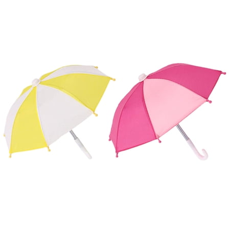 PAMINGONO 2Pcs Dollhouse Miniature Umbrella Assorted Color Metal