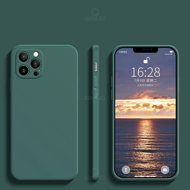 Funda de teléfono de silicona líquida cuadrada Original de lujo para iPhone 14 13 12 11 Pro Max 12 Mini X XR XS Max 6S 7 8 Plus funda suave fina Tan Jianjun unisex
