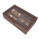thumbnail image 2 of Caja de reloj de madera a prueba de polvo, impermeable, Retro, grano de madera, organizador de almacenamiento, caja de exhibición de múltiples gafas de reloj, 2 of 5