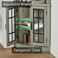 thumbnail image 7 of LUXOAK Curved Corner Storage Cabinet, 65" Bookcase with Doors, Washed Grey, 7 of 7