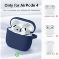 thumbnail image 2 of Comvin Compatible With Airpods 4 Case for Women Men, Soft Silicone Case Fits For Airpods 4th Generation 2024, Navy Blue, 2 of 8