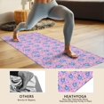 thumbnail image 4 of Light Purple Cartoon Unicorn Heart Pattern Hot Yoga Mat Towel Non Slip for Hot Yoga - Quick-Drying Yoga Mat Cover with 4 Corner Pockets with Travel Bag - Hot Yoga Towel Non Slip 74"x26", 4 of 6