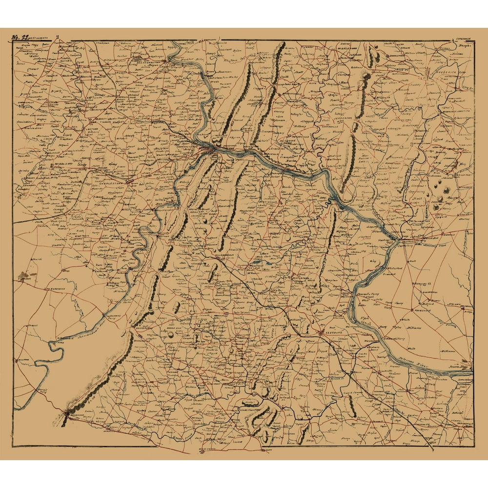 Clarke County Virginia 1864 25.95 x 23