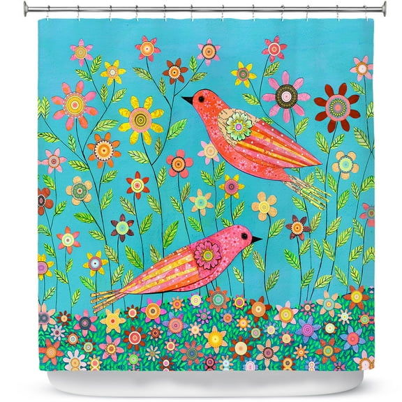 Shower Curtains 70" x 84" from DiaNoche Designs by Sascalia - Bohemian Birds