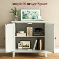 thumbnail image 2 of May in Color 2-Door Wood Buffet Cabinet, Bohemian Farmhouse Sideboard, for Entryway, Bedroom, Dining & Living Room, White, 2 of 9