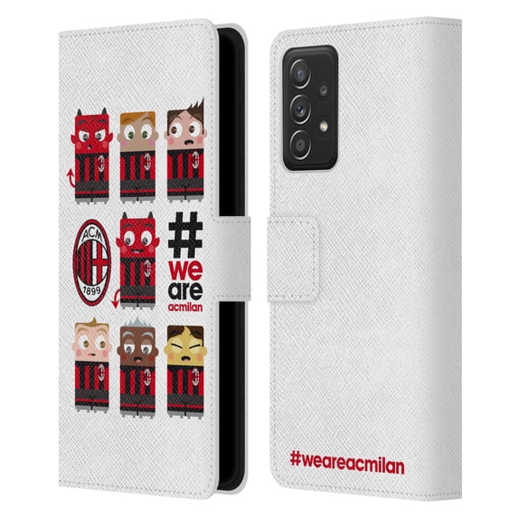 Head Case Designs Officially Licensed AC Milan Children We Are Leather Book Wallet Case Cover Compatible with Samsung Galaxy A52 / A52s / 5G (2021)