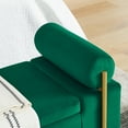 thumbnail image 5 of PORKISS 44” Storage Bench, Linen Upholstered Storage Ottoman with Metal Legs, Modern Long End of Bed Seat with Cylindrical Arms for Living Room, Bedroom, Entryway, Green, 5 of 12