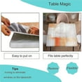 thumbnail image 3 of Oil Paint Elastic Edged Square Tablecloth, Orange White Waterproof Wipe Clean Table Cover, Great for Home Kitchen/Parties/Holiday Dinner, Fit for 36'''' x 36''''Square Table, 3 of 5