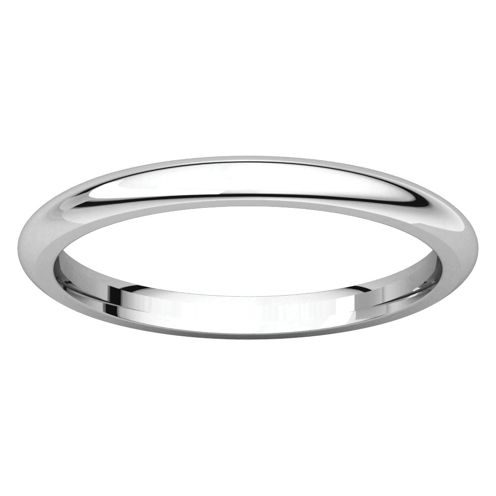 Jewels By Lux 10K White Gold 2mm Light Comfort Fit Bridal Wedding Ring Band