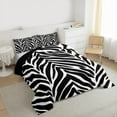 thumbnail image 3 of Homewish Fashion Zebra Print Bedding Comforter Set, Black White Abstract Ombre Twin Comforter Sets, Teens Adult Women Reversible Bedding Set, Breathable Home Decor, 2pcs, 3 of 8
